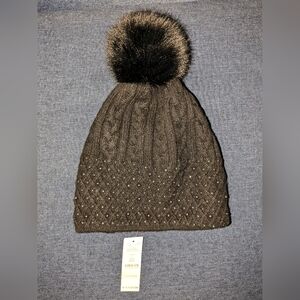 NWT White House Black Market Pearl Stud Embellished Winter Hat/Beanie